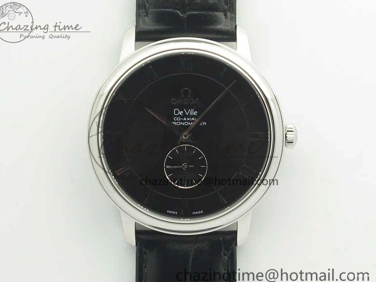 0325 De Ville Prestige Small Second TWF 1:1 Best Edition Black Dial on Black Leather Strap MIYOTA Resilient 8037
